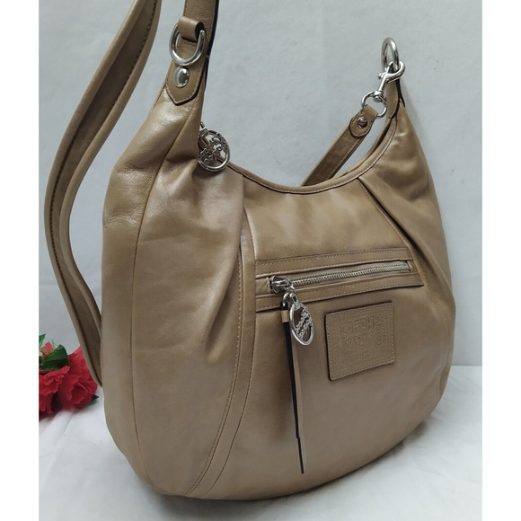 Coach Poppy Light Brown Leather 65th Anniversary Zipper Crossbody Shoulder Bag - Picture 2 of 16